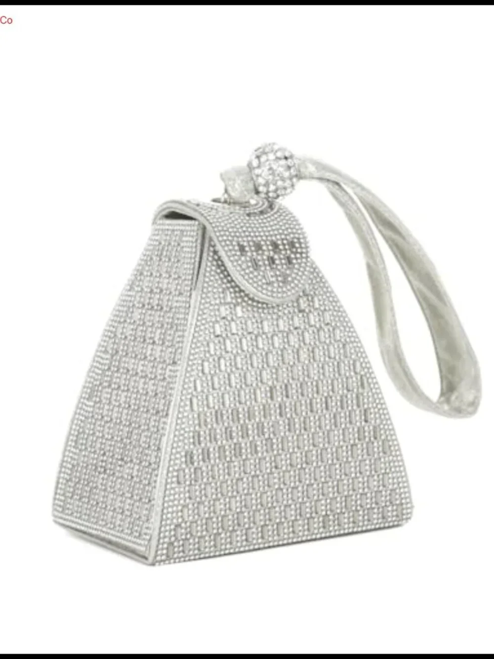 Rhinestone Crystal Clutch Evening Bag Pyramid Wristlet for Wedding Formal